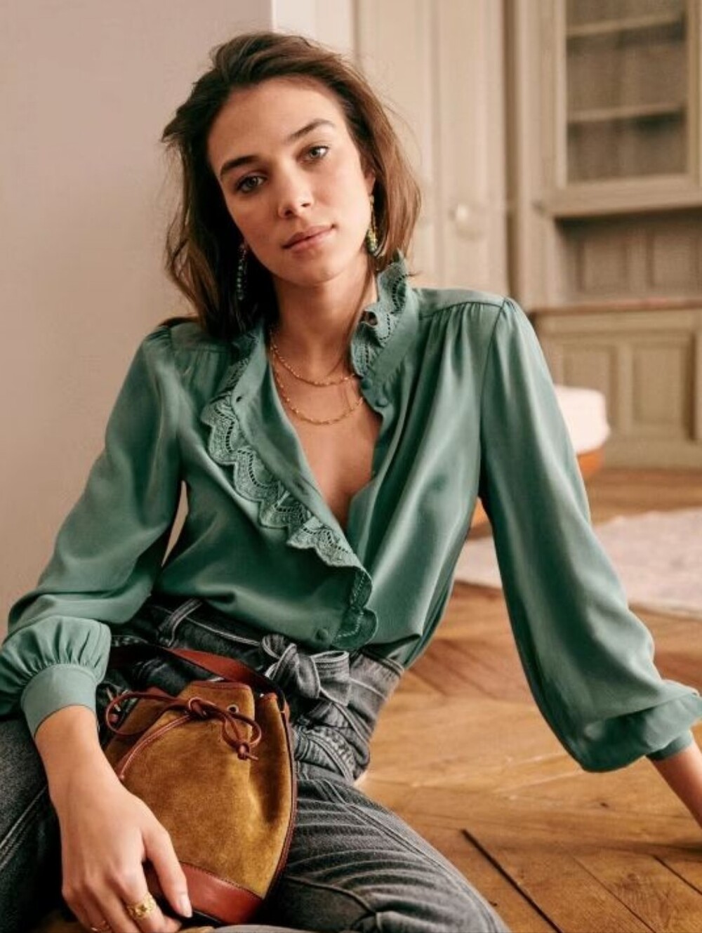 Sezane Chlo Silk Blouse
